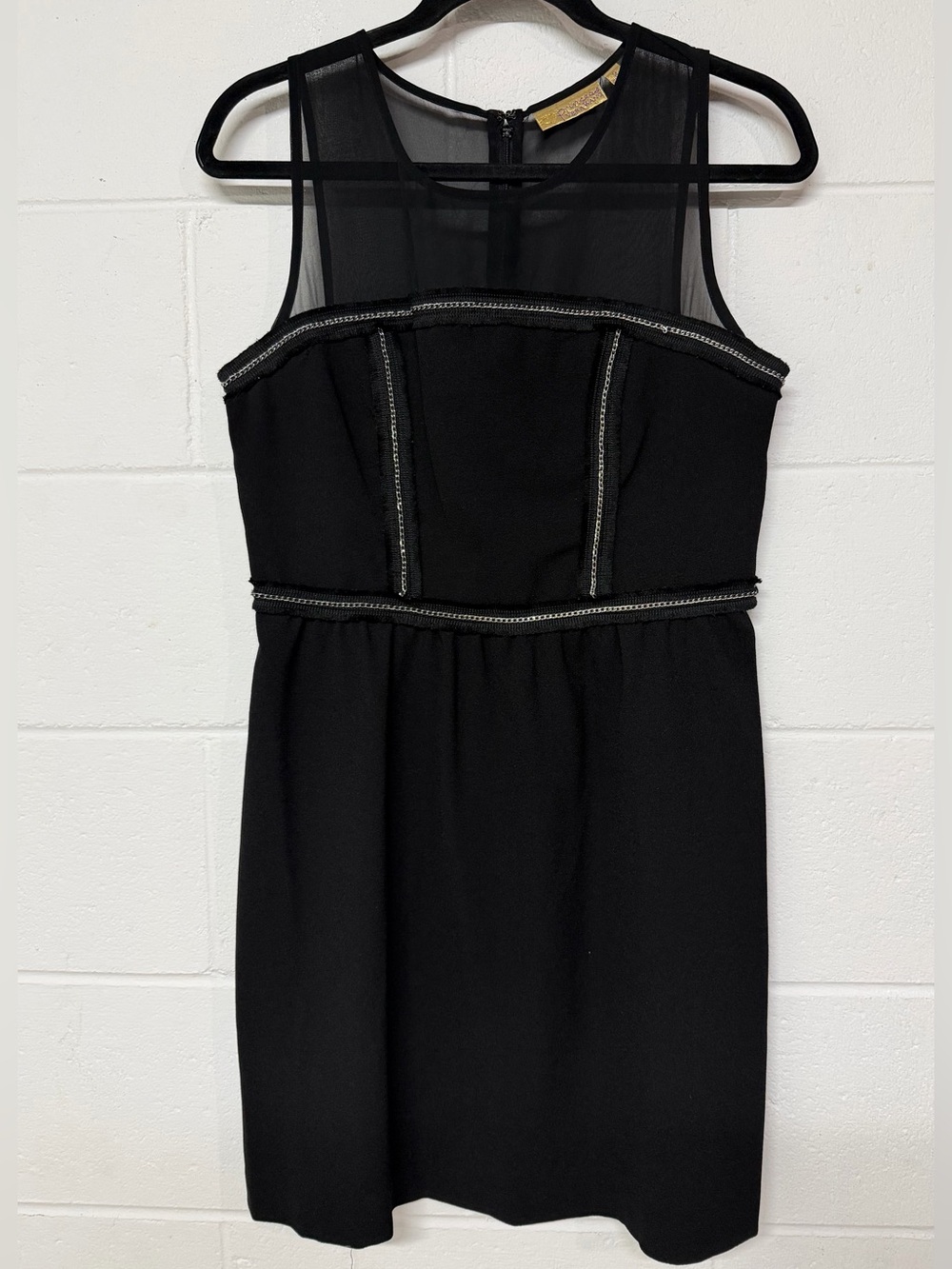 Vera Wang Black Sheer-Panel Mini Dress